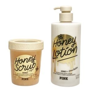 Pink Victoria’s Secret Honey Lotion set